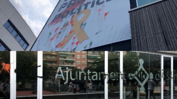 Pinten l'entrada de l'ajuntament amb un 'visca la guàrdia civil'