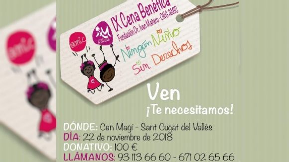 La fundació Ivan Mañero i l'ONG AMIC organitzen el 9è sopar solidari 'Cap nen sense drets'