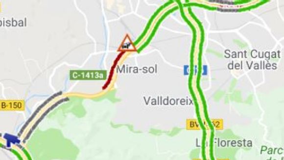 Reoberts els carrils tallats de l'AP-7 a Sant Cugat en sentit sud per un accident