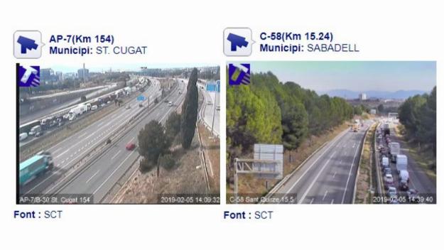 Un xoc entre dos camions provoca congestió de fins a 14 quilòmetres a l'AP7