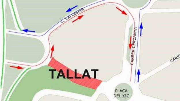 Nou tall de trànsit per la construcció del nou carril bici de l'hipòdrom