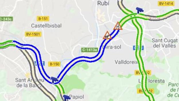 Trànsit recomana extremar la precaucació a l'AP7 entre Sant Cugat i Castellbisbal