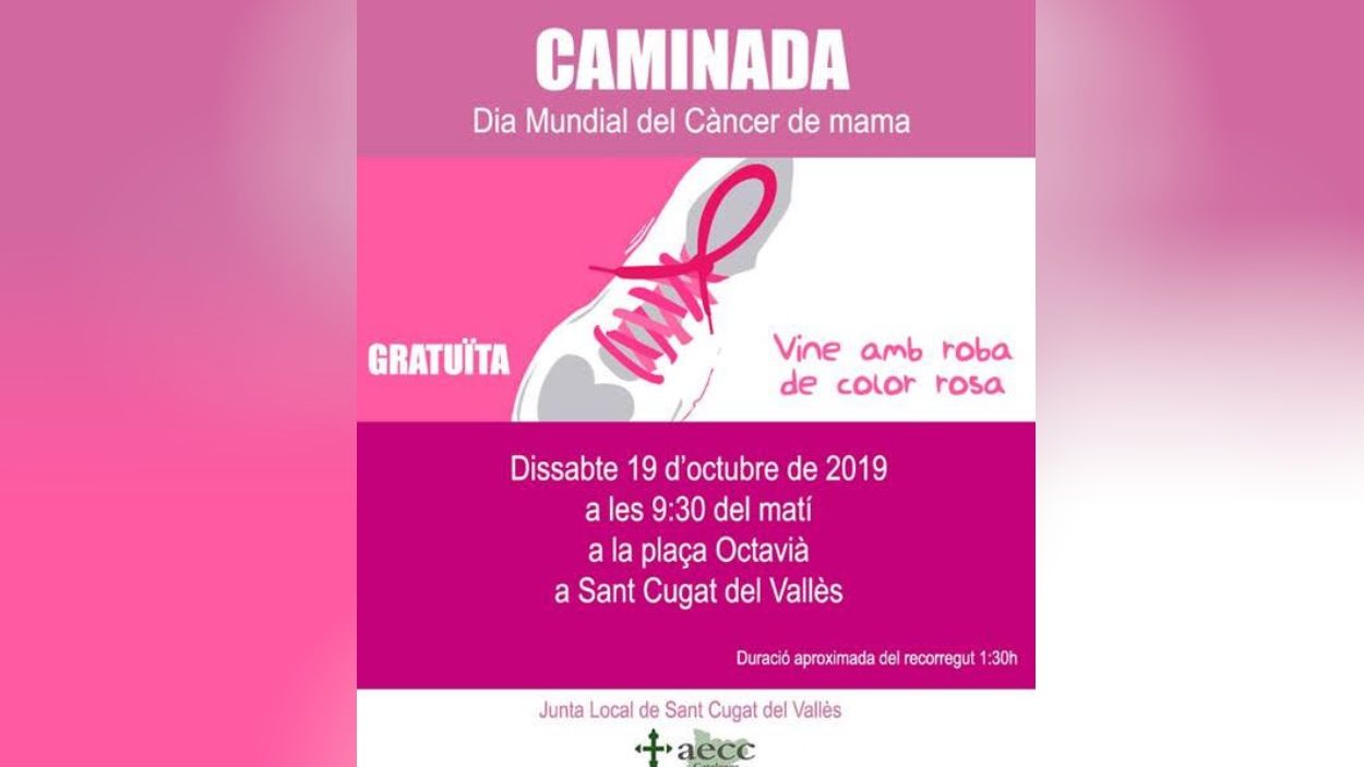 Sant Cugat se suma al Dia Mundial del Càncer de Mama amb una caminada