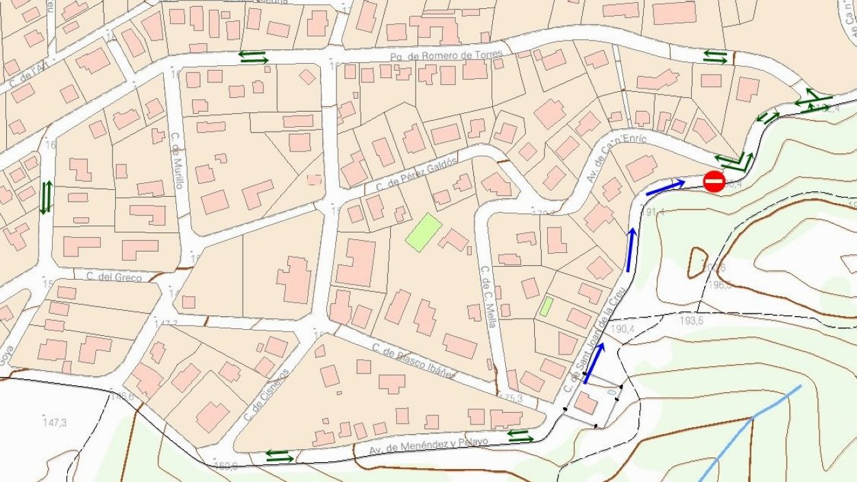 Canvis de mobilitat al barri Ca n'Enric-La Miranda, a Valldoreix