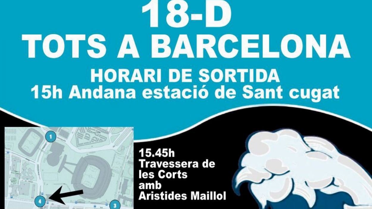 Convocatòria de Tsunami Democràtic a Sant Cugat per anar cap a Barcelona a l'acció pel clàssic