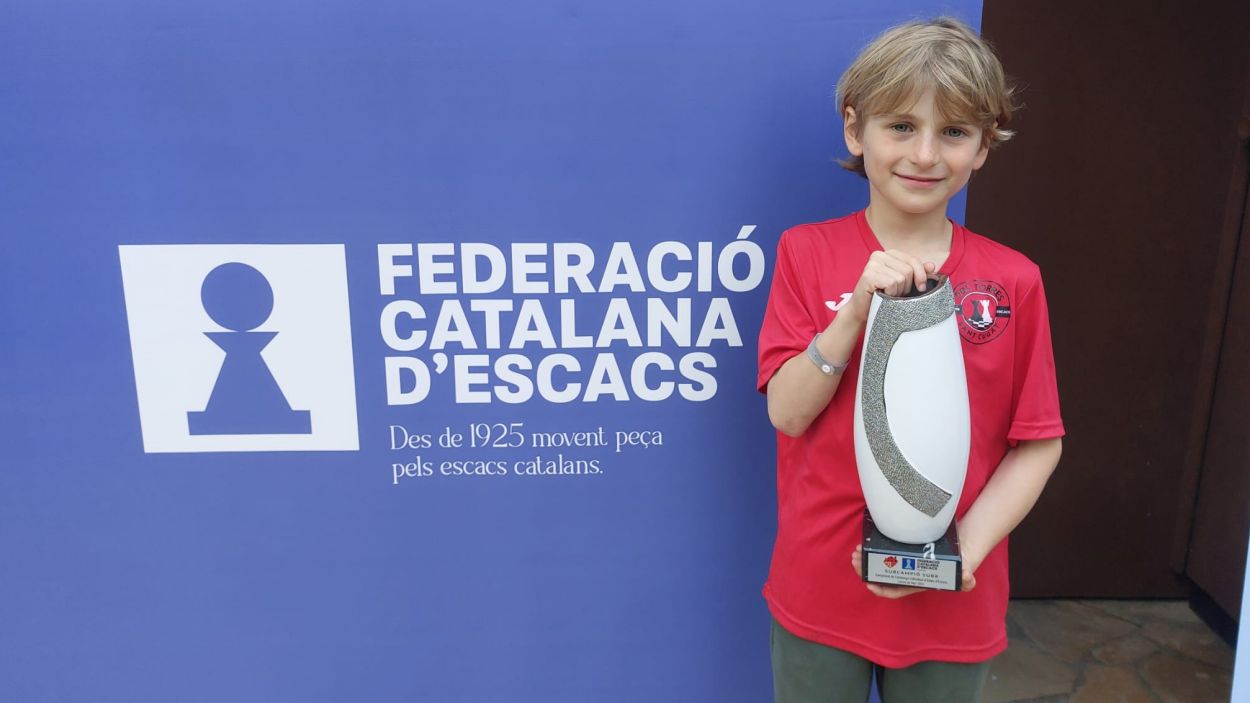 Joel Santpere, subcampió de Catalunya sub 8 d'escacs