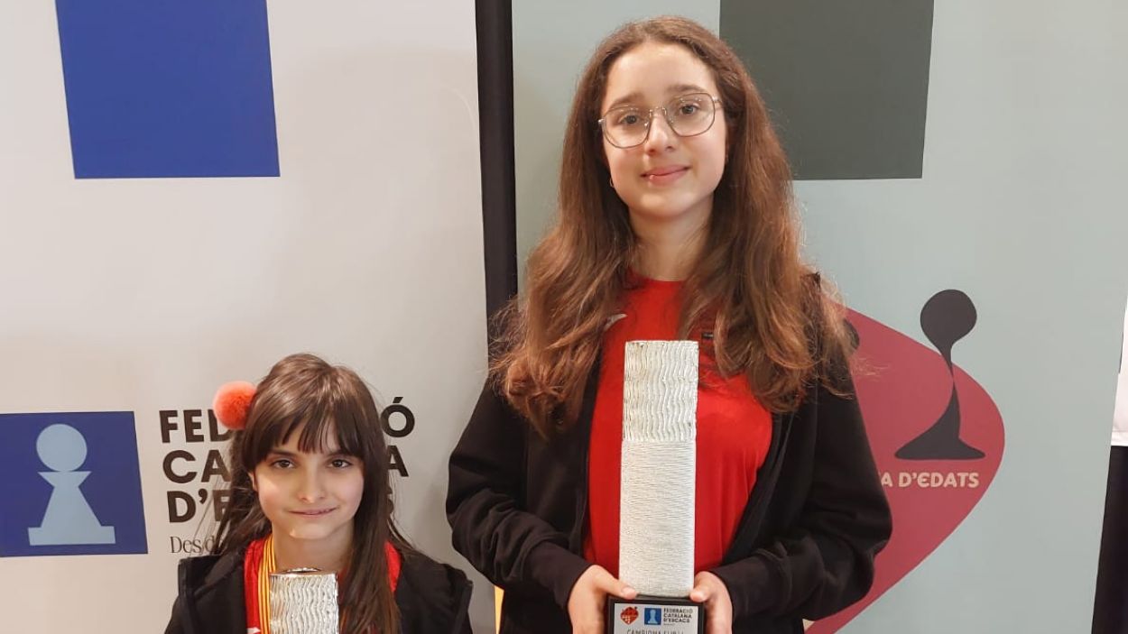 Laia Cid, sub 10, i Federica Collazo, sub14, guanyen el Campionat de Catalunya d'escacs