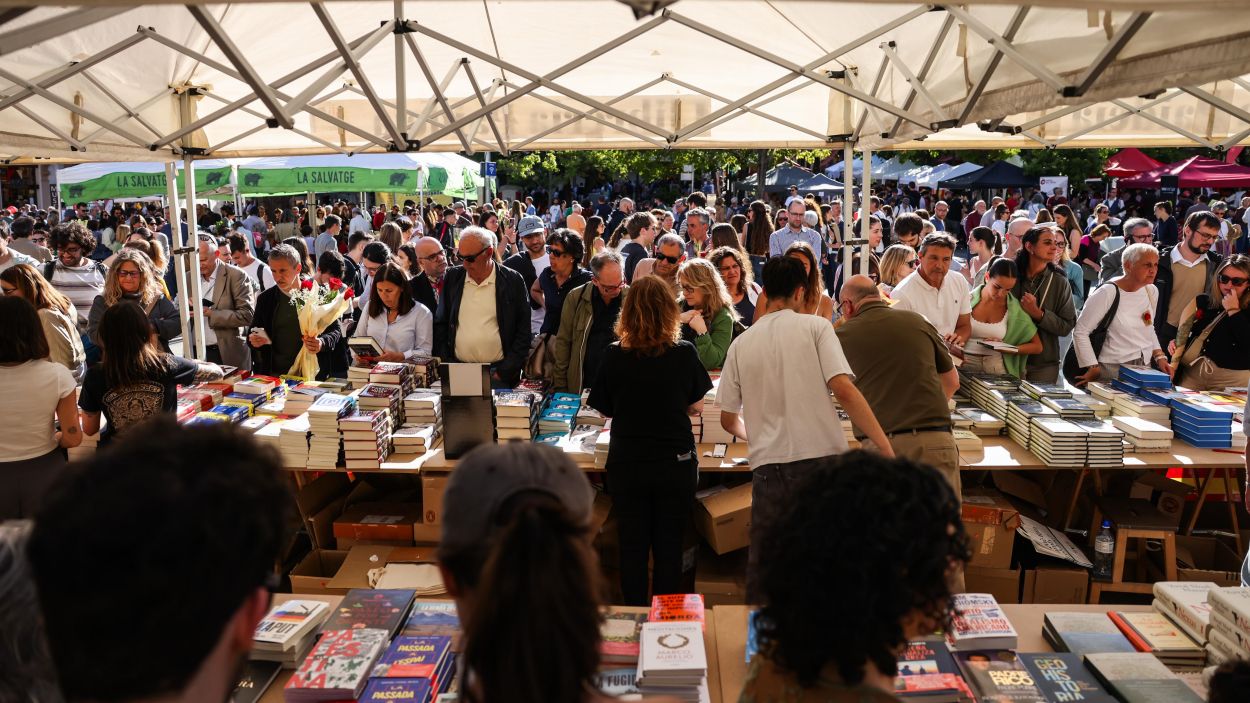 Sant Jordi floreix a Sant Cugat en una diada multitudinària de roses i llibres