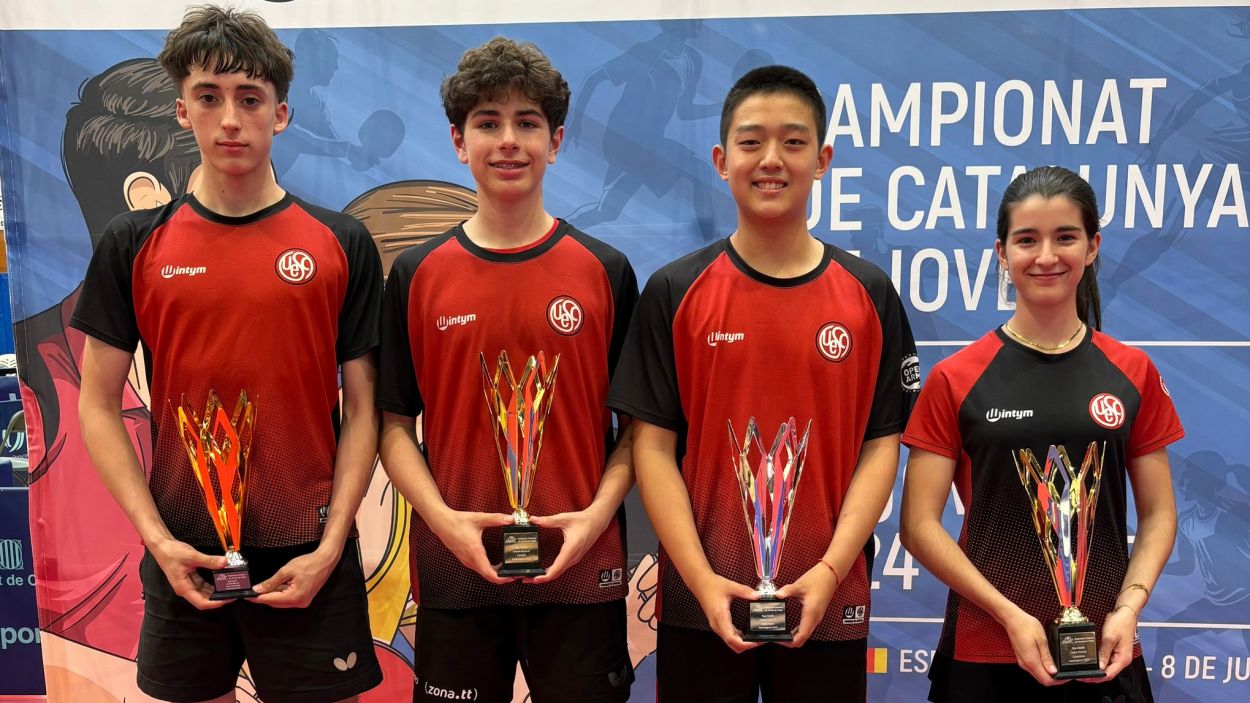 La UESC domina el Top 8 Català i el Campionat de Catalunya de dobles mixt de tenis taula