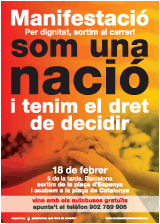 Alt: Sis entitat santcugatenques participen a la manifestació pel dret de decidir de Catalunya