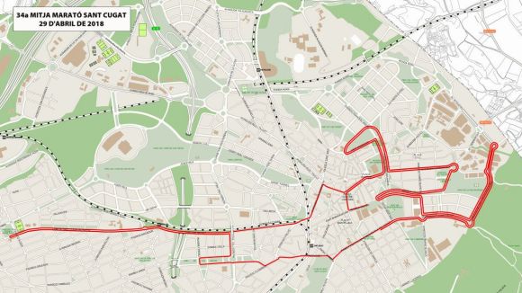 Afectacions al trànsit d'aquest diumenge per la Mitja Marató de Sant Cugat