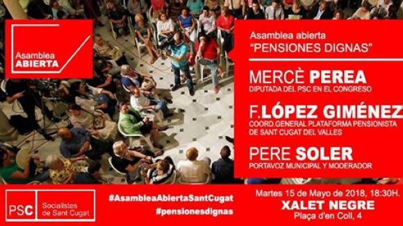 El PSC aborda aquest dimarts amb una assemblea oberta la crisi de les pensions