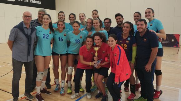 El Volei Sant Cugat s'estavella un cop més davant el Barça a la final de la Lliga Catalana