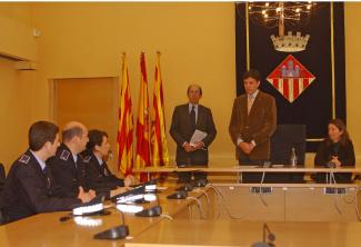 Tres agents de la Policia Local prenen possessió del càrrec de caporal