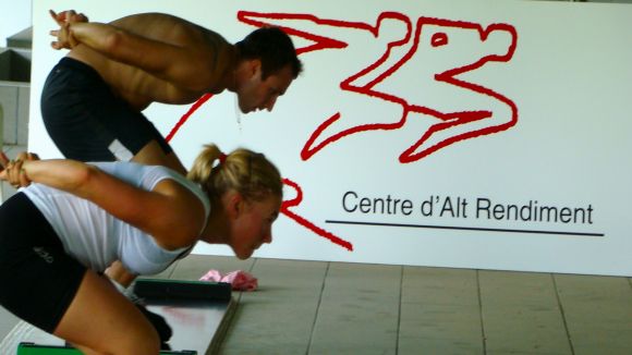 Kramer i Wüst de patinatge de velocitat sobre gel s'entrenen al CAR