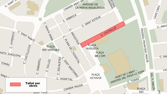 Unes obres al clavegueram tallaran el carrer de Castellví durant tres setmanes