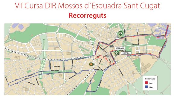 Afectacions al trànsit aquest diumenge per la Cursa DiR Mossos d'Esquadra