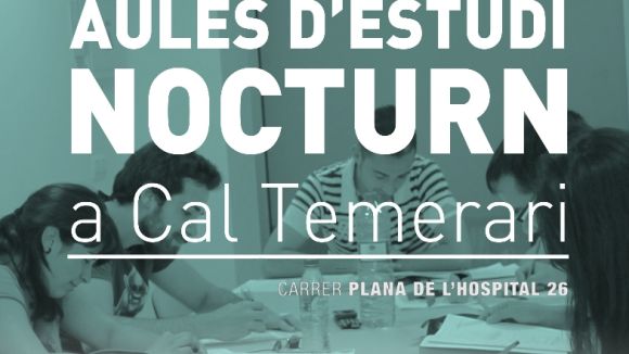 Arran habilitarà aules d'estudi nocturn a Cal Temerari en època d'exàmens