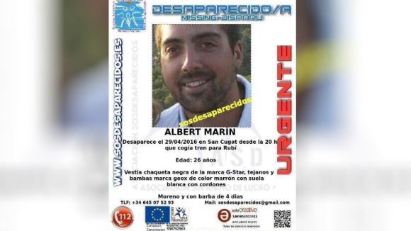 Els Mossos d'Esquadra continuen la cerca d'Albert Marín, el jove de Sant Cugat desaparegut