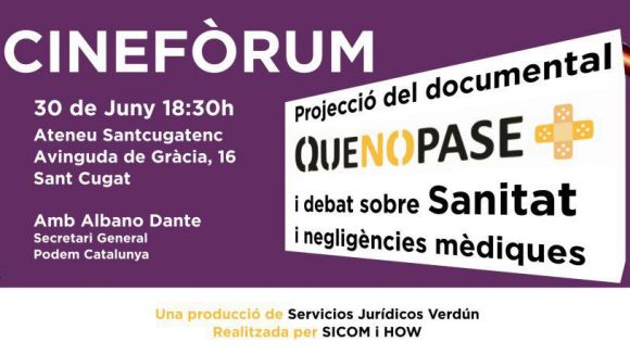 Podem Sant Cugat porta divendres el cinefòrum 'Que No Pase +' amb Dante Fachín