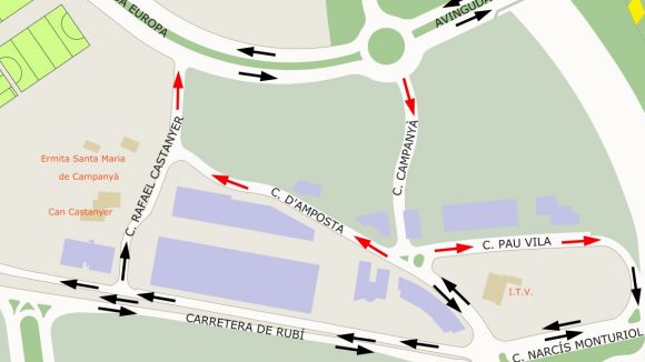 Canvis de sentit de circulació i d'aparcament a la zona de Sant Mamet a partir d'avui