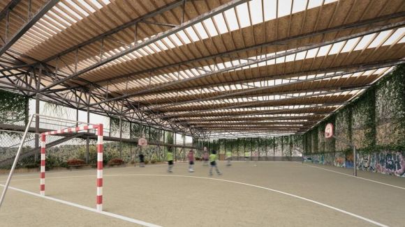 La cobertura de l'Espai Pere Grau comença a caminar i estarà llesta per a la Festa Major de les Planes