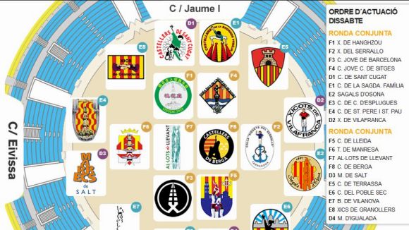 Els Gausacs, segons del primer grup al concurs de castells de Tarragona