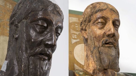 El CRBMC finalitza la restauració del Crist de Santa Maria de la Pobla de Lillet