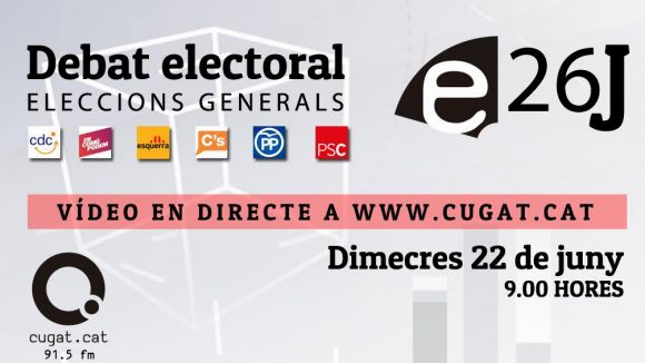 Cugat.cat ofereix aquest dimecres el debat electoral dels comicis del 26J