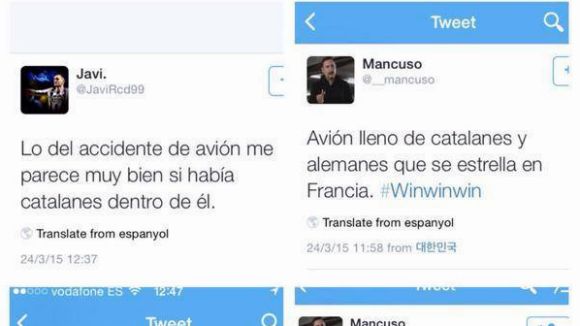 La Fiscalia veu delicte en els tuits catalanòfobs denunciats per Drets