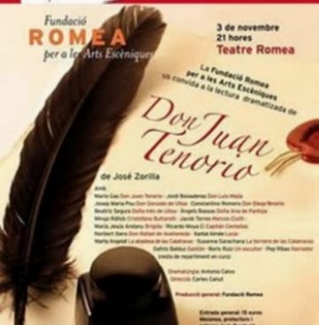 Alt: La lectura dramatitzada 'Don Juan Tenorio' es representarà per primera vegada al Teatre-Auditori