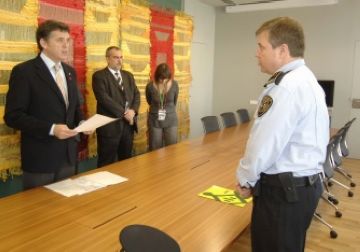 Escarré pren oficialment possessió del càrrec de inspector en cap de la Policia Local