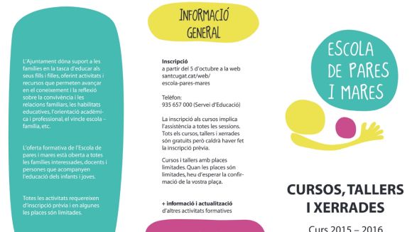 Les inscripcions per participar a l'Escola de Pares i Mares ja estan obertes