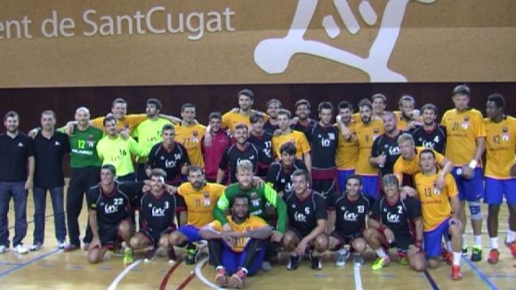 El Barça elimina de la Supercopa de Catalunya l'Handbol Sant Cugat (16-42)