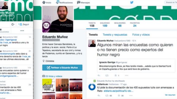 El president de VOX Sant Cugat denuncia un atac racista a Twitter