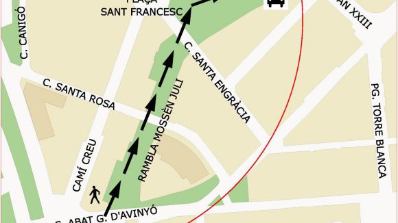 Abat Guillem d'Avinyó s'afegeix als carrers tallats per obres fins dimarts