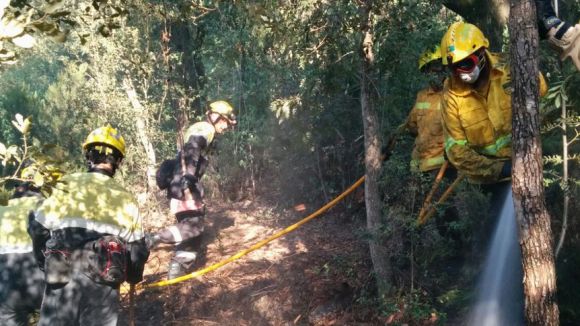 Un incendi forestal crema uns 400 metres quadrats a Can Boba