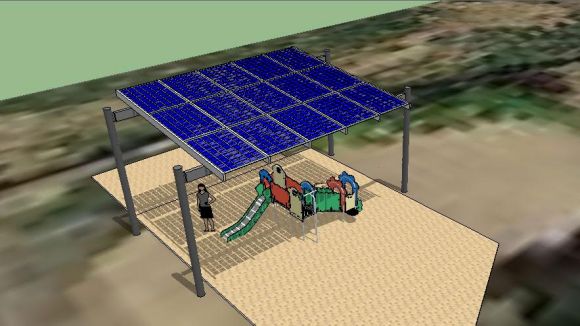 La UAB i l'Ajuntament instal·len una pèrgola fotovoltaica a l'escola Catalunya