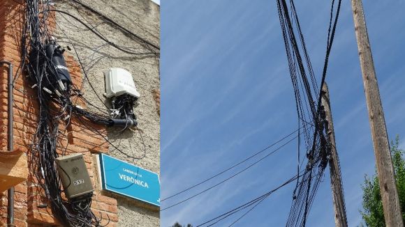 Els veïns de les Planes, indignats amb el mal estat del cablejat elèctric i telefònic
