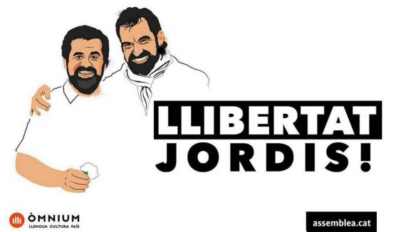 Entitats sobiranistes organitzen un acte dimarts que ve amb motiu dels tres mesos de presó dels 'Jordis'