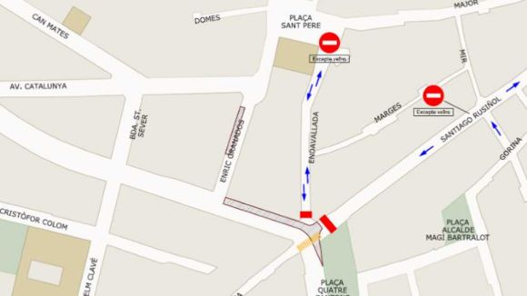 Les obres de millora del clavegueram provoquen afectaccions de mobilitat al centre