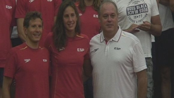 La selecció espanyola de natació es presenta al CAR amb Villaécija a l'equip