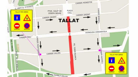 El passeig de Torreblanca quedarà tallat per obres dilluns que ve