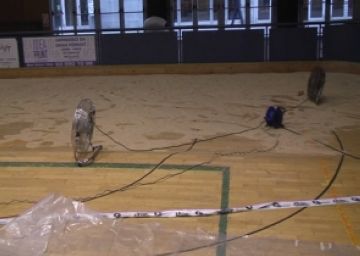 Ja estan en marxa les obres de reparació del parquet del Pav 2