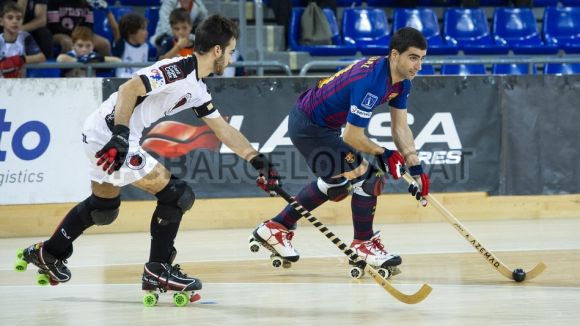 Alt: Un PHC Sant Cugat rebel en el debut al Palau Blaugrana rep elogis tot i encaixar una golejada