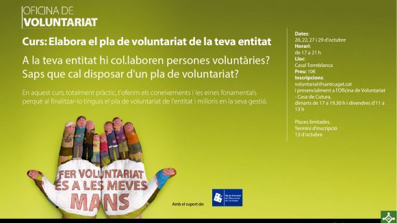 L'Ajuntament organitza un curs per elaborar el pla de voluntariat d'entitats