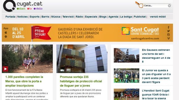 Cugat.cat tanca el març amb un nou rècord d'audiència, amb 56.770 usuaris