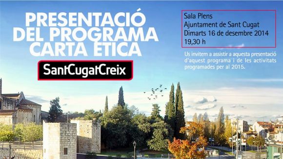 L'Ajuntament acollirà la presentació de la carta ètica de SantCugatCreix