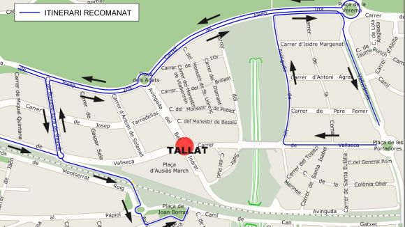 Tallat el trànsit a la cruïlla dels carrers de Vallseca i Bell Indret fins aquest divendres