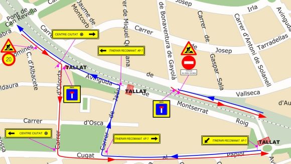 Les obres del nou carril bici tallen el trànsit a un tram de l'avinguda de Bilbao
